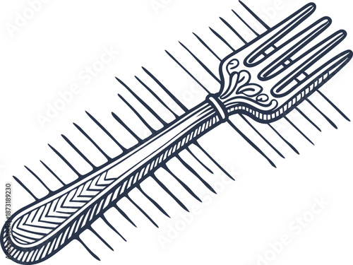 vintage hair comb with decorative handle and fine teeth detail