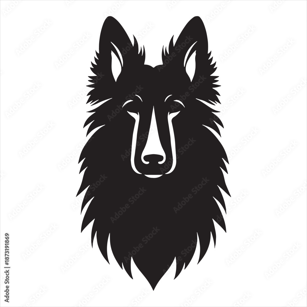 Ταπετσαρία intelligent Belgian Shepherd dog vector silhouette highlighting strength, agility, loyalty, and alert nature, perfect for modern logos, professional pet branding