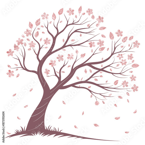 Blossoming cherry tree in spring