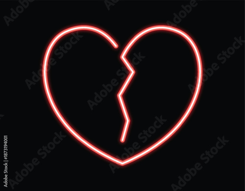 Broken Heart Sign Heartbreak / broken heart or divorce flat icon for apps and websites 