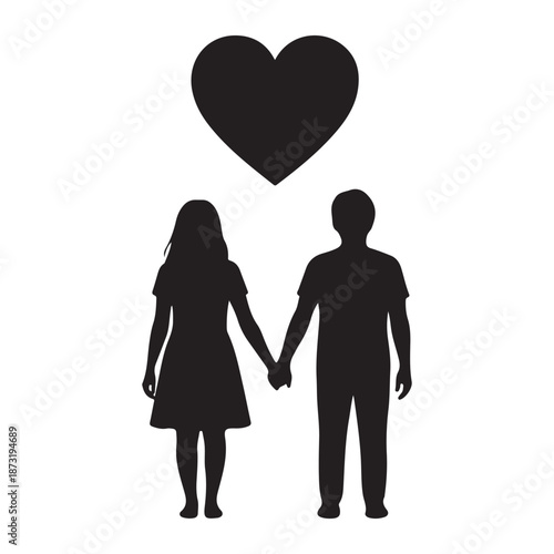 Romantic couple silhouette walking together symbolizing love and companionship bond