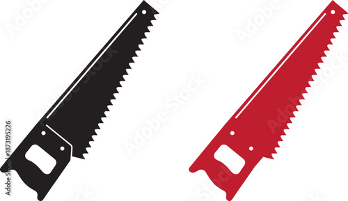 Hand saw vector silhouette , Black Carpenter Tool Isolated, handsaw carpentry tool flat vector illustration on white background, Formats Included EPS