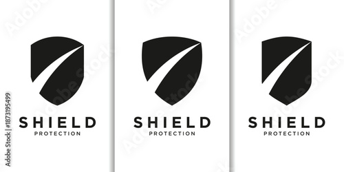 Minimalist shield protection logo design