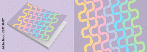 Abstract dynamic template. Wavy curved ribbons. Abstract striped background. Cover design template. 3d vector illustration for brochure, poster, presentation, flyer or banner.