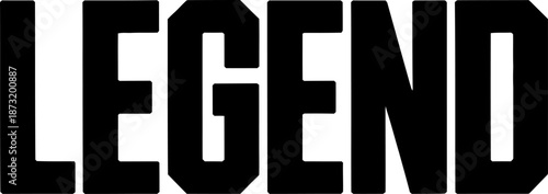 Black and white legend text in bold block letters