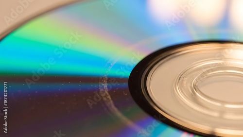 Close-up of shiny compact disc.