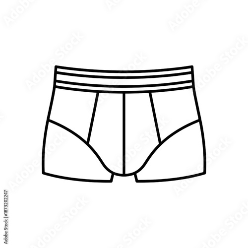 men's boxer briefs underwear icon outline vector illustration of male trunks