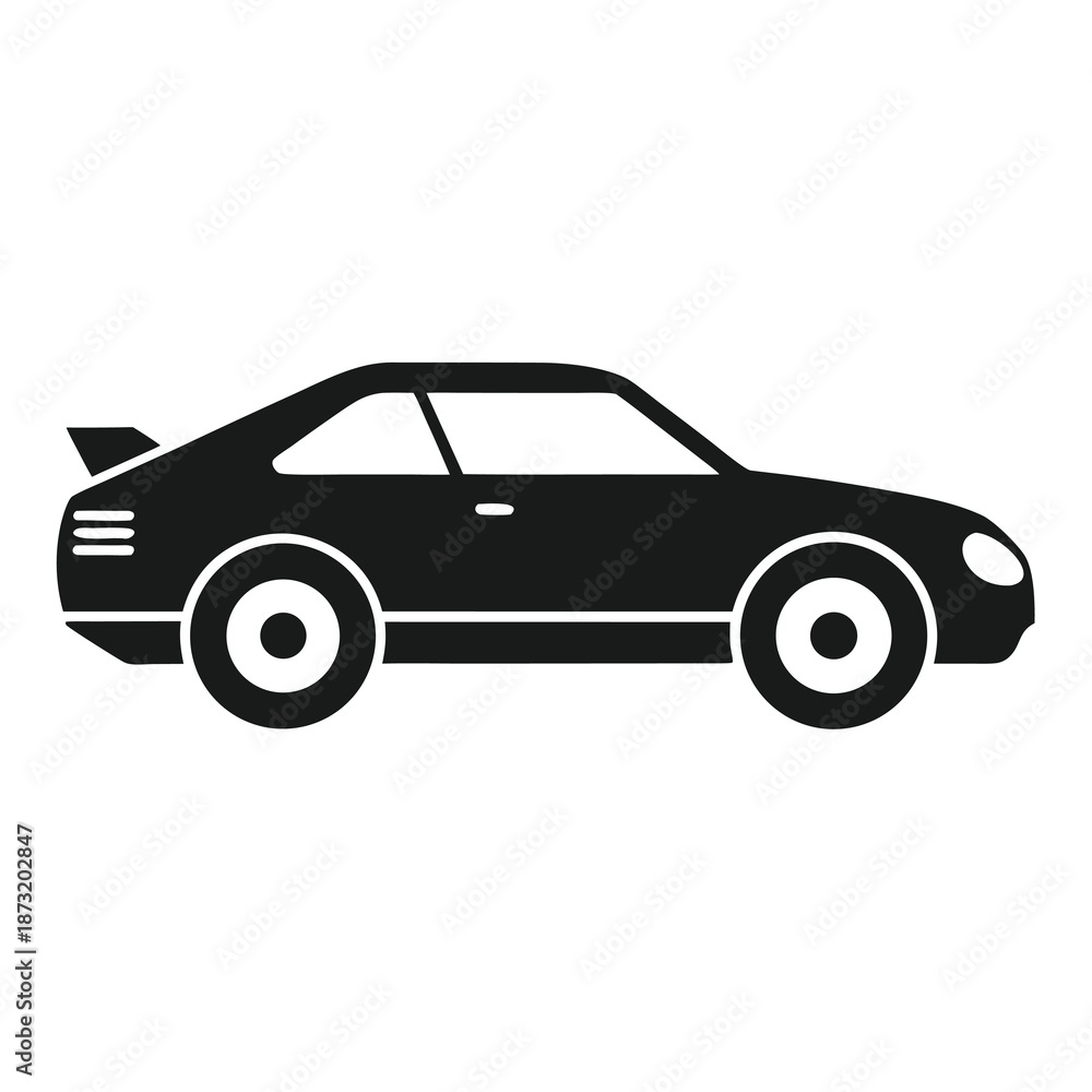 Obraz premium A simple black silhouette of a car representing transport and vehicle design