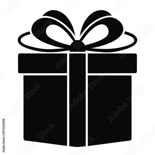 A solitary black gift box silhouette represents celebration and potential surprises