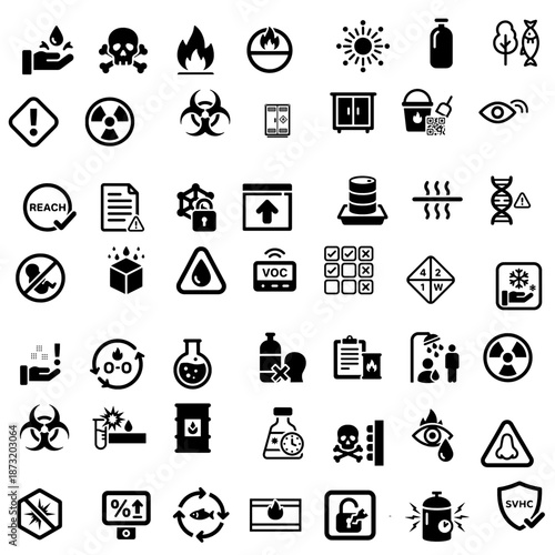 Dangerous chemicals Rounded Accessibility icons (vector)