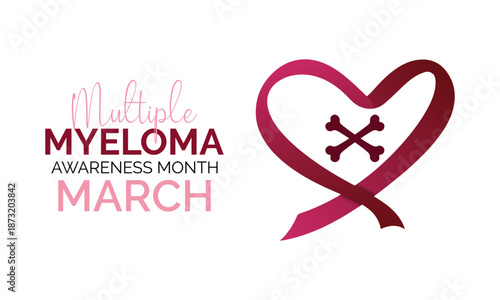 Vector illustration of Multiple Myeloma Awareness Month is march. Multiple Myeloma Awareness Month shines a light on a serious plasma cell cancer, promoting awareness, early detection, patient support