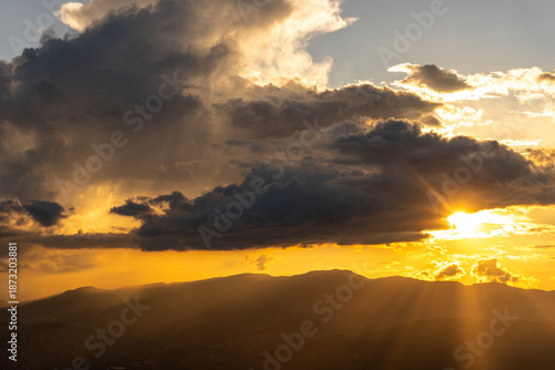 sunset over Medellin