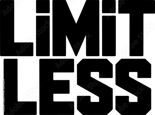 Bold black letters spelling L I M I T E L E S on white background