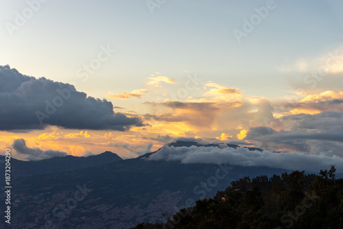 sunset over Medellin