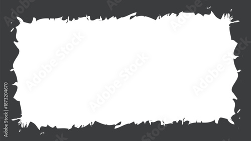 Abstract White Paint Brush Frame on Dark Background