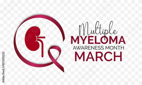 Vector illustration of Multiple Myeloma Awareness Month is march. Multiple Myeloma Awareness Month shines a light on a serious plasma cell cancer, promoting awareness, early detection, patient support