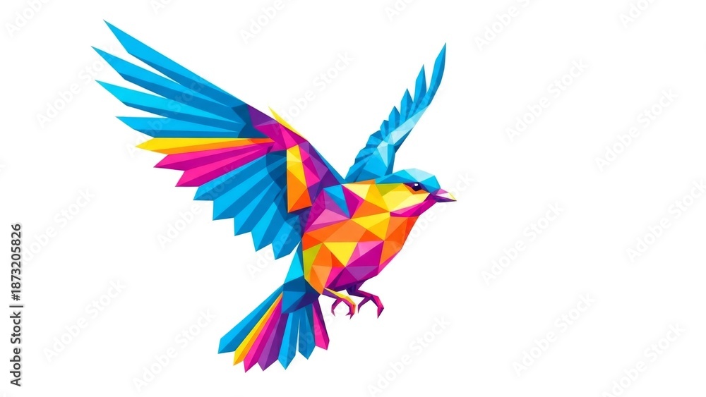 Obraz premium Colorful Geometric Bird Illustration