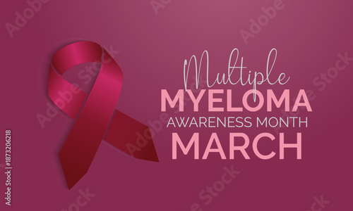 Vector illustration of Multiple Myeloma Awareness Month is march. Multiple Myeloma Awareness Month shines a light on a serious plasma cell cancer, promoting awareness, early detection, patient support