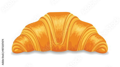 A delicious golden-baked pastry illustration showcasing a buttery, flaky croissant perfect for breakfast or any delightful snack time, a sweet treat