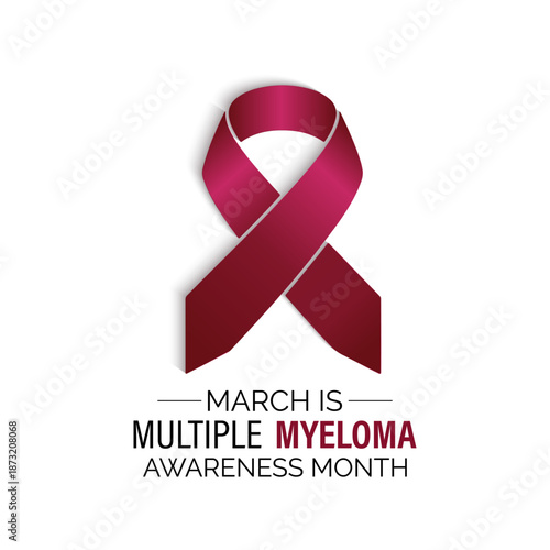 Vector illustration of Multiple Myeloma Awareness Month is march. Multiple Myeloma Awareness Month shines a light on a serious plasma cell cancer, promoting awareness, early detection, patient support