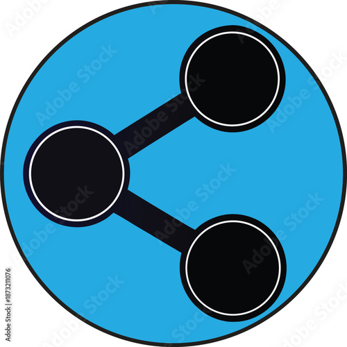 Blue circular share icon representing digital communication and data distribution