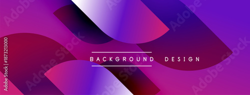 Abstract gradients overlap, creating vibrant purple, magenta hues. Text reads background design centered within composition. Modern aesthetic.