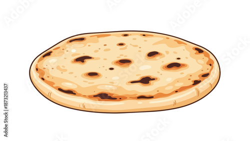 A delightful golden-brown artisan flatbread with toasted imperfections perfect for a global culinary experience or savory meal preparation for every