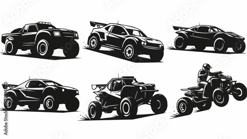 Collection of Off Road Vehicles and ATV Illustration.