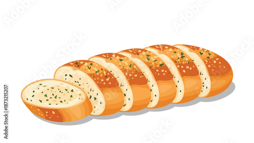 Exquisitely Sliced Golden-Brown Loaf Adorned with Aromatic Herbs and Toasted Sesame Seeds