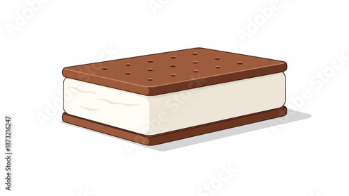 Deliciously cool vanilla ice cream sandwiched between two perfect chocolate wafer cookies a delightful dessert treat