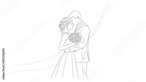 Romantic Couple Face to Face Silhouette Profile
