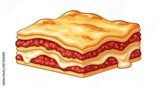 Delicious layered pasta dish with rich bolognese sauce and creamy béchamel, an iconic Italian culinary comfort food creation perfect for any