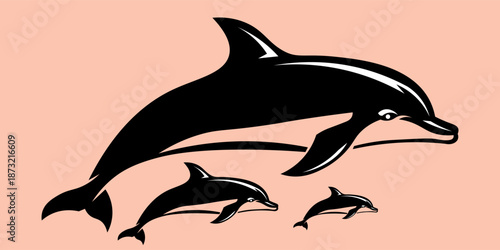  dynamic silhouette of dolphin leaping with grace