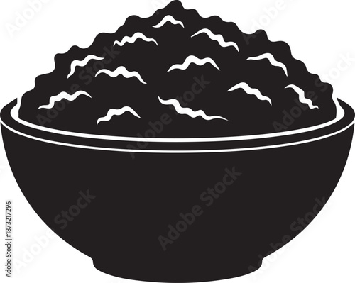 Black bowl with snacks