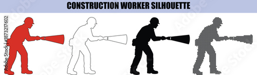 Caregiver Walking with Elderly Woman Using Cane Supportive Healthcare Silhouettes