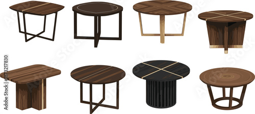 Wooden table designs, modern furniture, interior decor, tabletop styles, leg structures, wood finish, home furnishing, stylish tables, natural grain