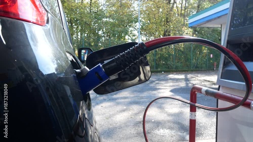 Refueling of methane-powered car