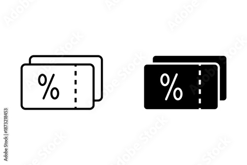 Discount coupon isolated icon, discount voucher vector symbol with editable stroke