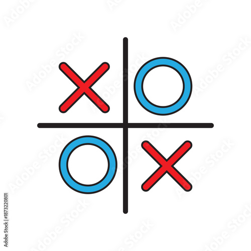 tic tac toe icon vector isolated on white background, logo concept of tic tac toe sign 