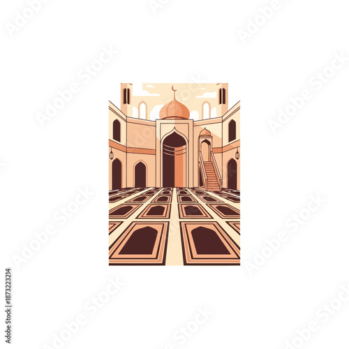 Illustrated mosque interior
