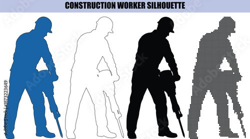 Nurse Silhouette Holding Scissors and Bandage Roll First Aid Medical Vector Set