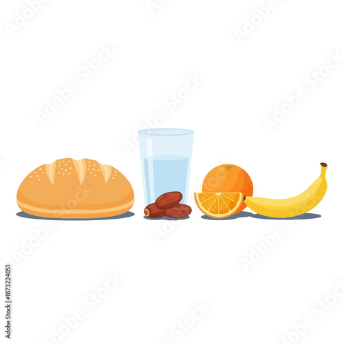 Healthy breakfast flat lay