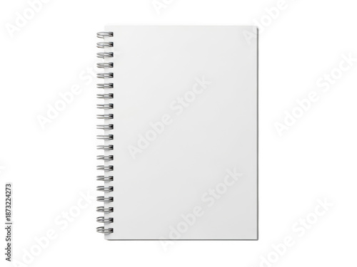 Blank spiral notebook isolated on transparent background