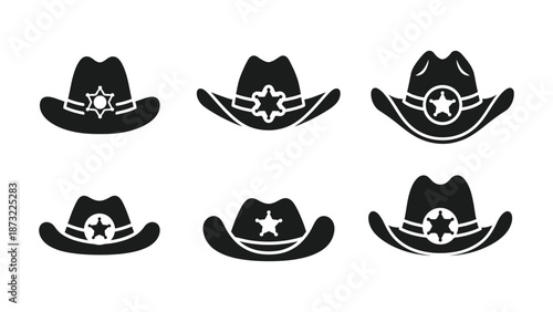Cowboy hat icon silhouette vector illustration