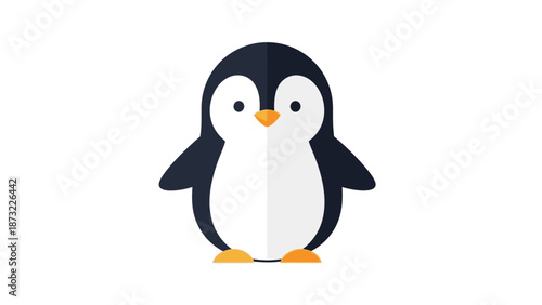 Minimalist Penguin Vector Illustration with Flat Design Style
