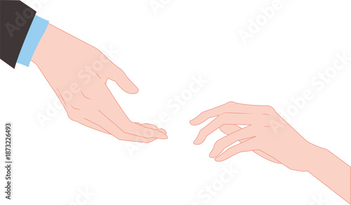 Shaking hands. Two hands gesture. Hold someone else's hand to help men give hand other  