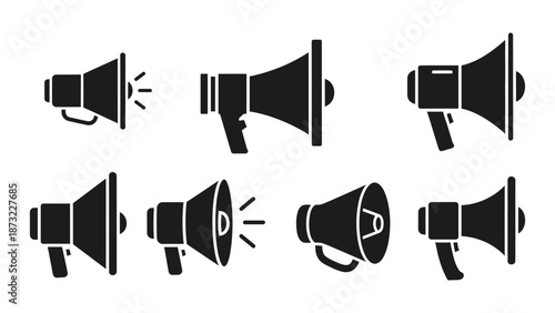 Megaphone or bullhorn speaker Icon silhouette vector illustration