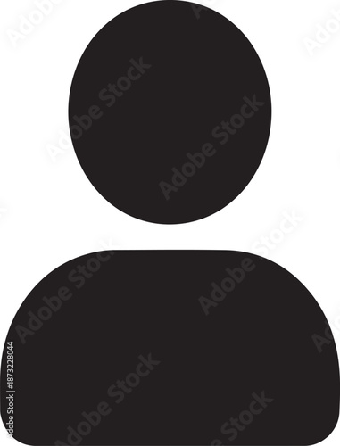 Simple black silhouette of a person s head and shoulders on a white background