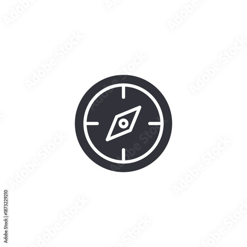 Compass navigation icon representing direction finding, orientation, travel guidance, and geographic navigation tools.