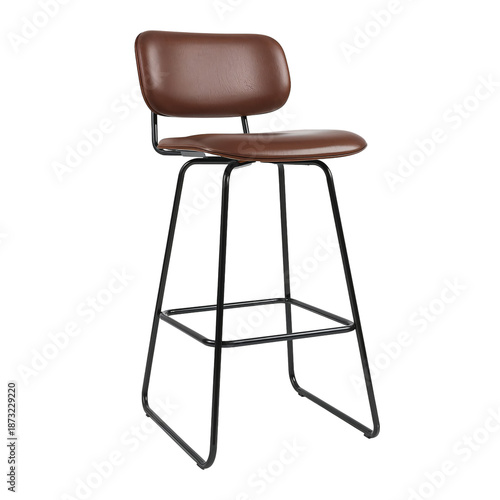 Modern Stool on Black Metal Frame With Simple Design in a Bright Indoor Setting